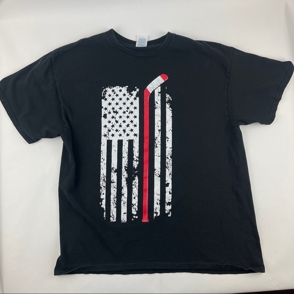 Delta Pro Weight Tshirt Mens XL Black Crew Neck Hockey Firemen Thin Red Line - Picture 1 of 6